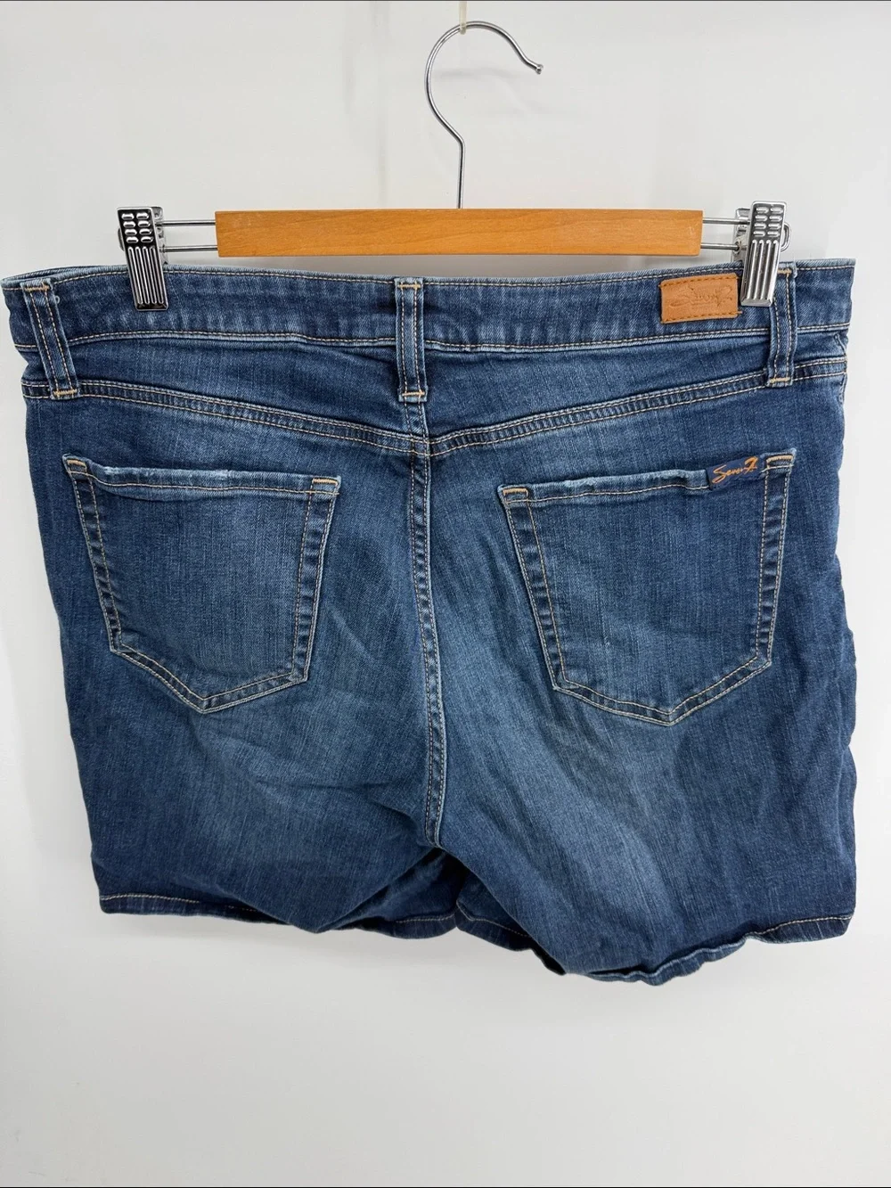 Seven7 The Weekend Short stretch hi rise long inseam denim jean shorts sz 10